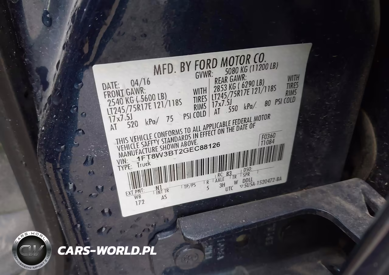 2016 Ford F-350 Xl VIN:1FT8W3BT2GEC88126 - 5