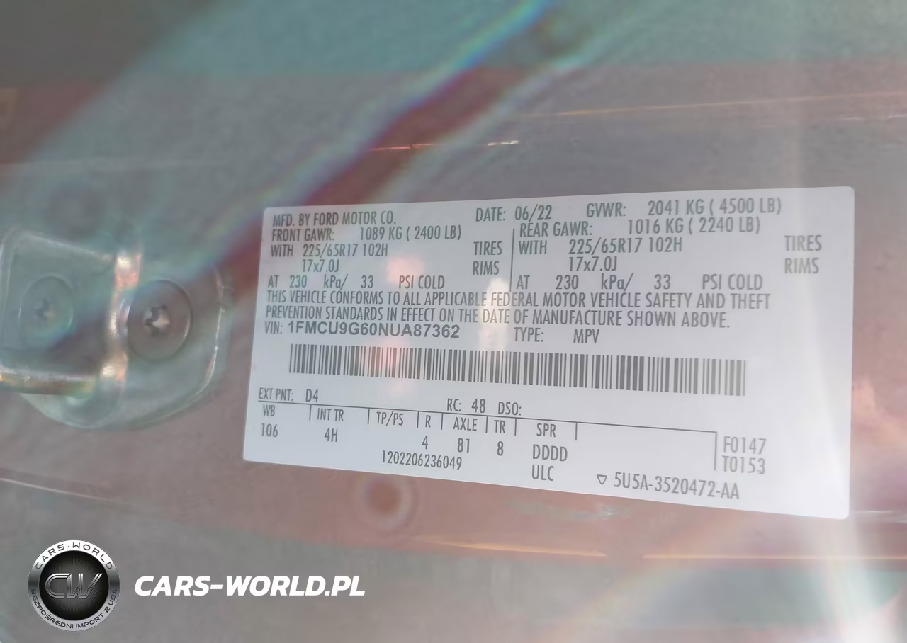 2022 Ford Escape Se VIN:1FMCU9G60NUA87362 - 9