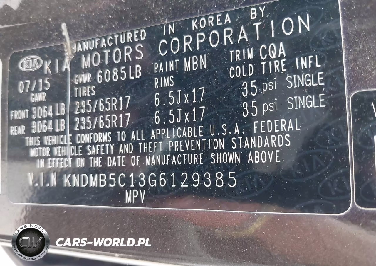 2016 Kia Sedona Lx VIN:KNDMB5C13G6129385 - 9