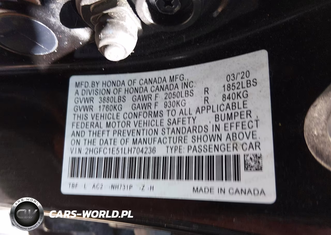 2020 Honda Civic Si Sedan VIN:2HGFC1E51LH704236 - 9