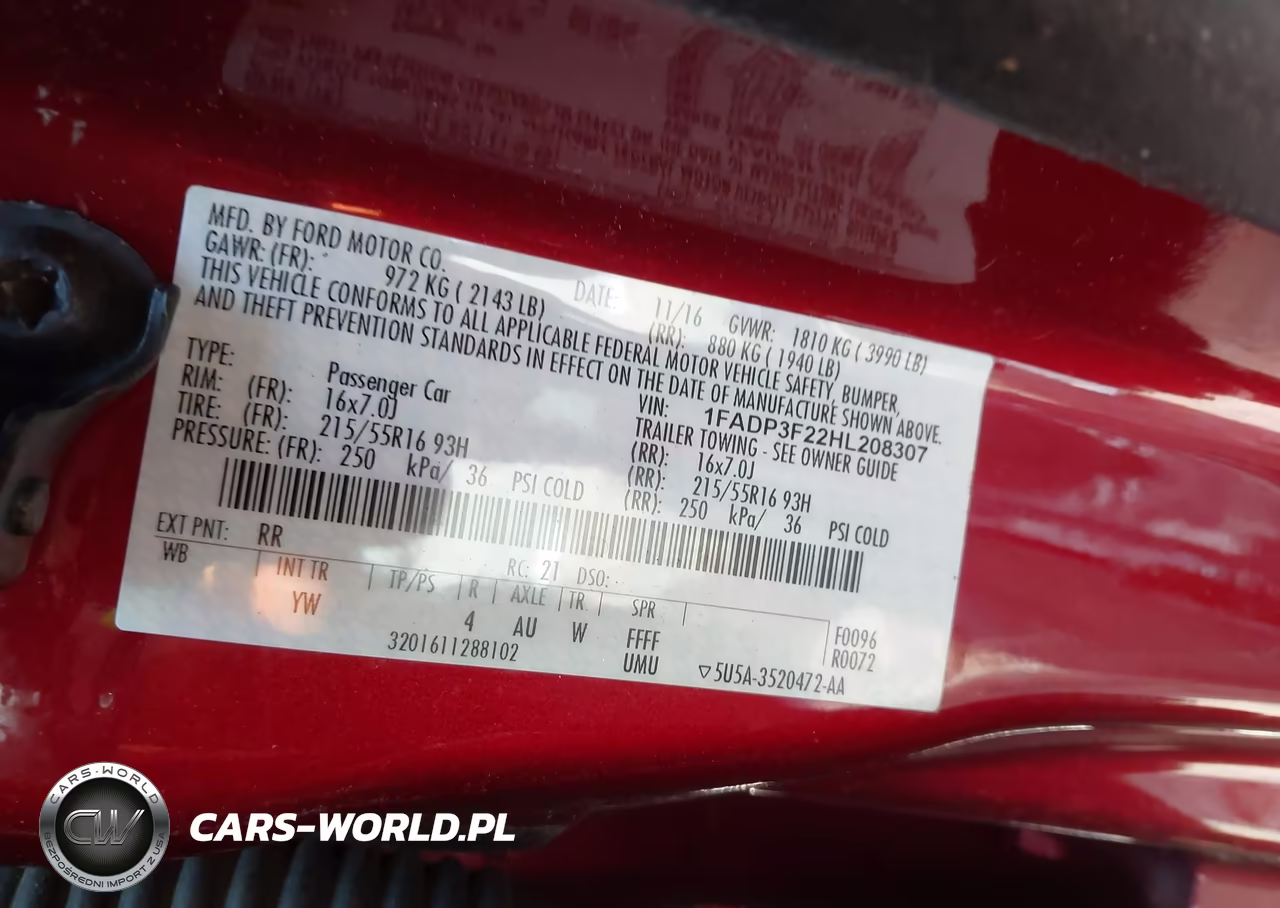 2017 Ford Focus Se VIN:1FADP3F22HL208307 - 9