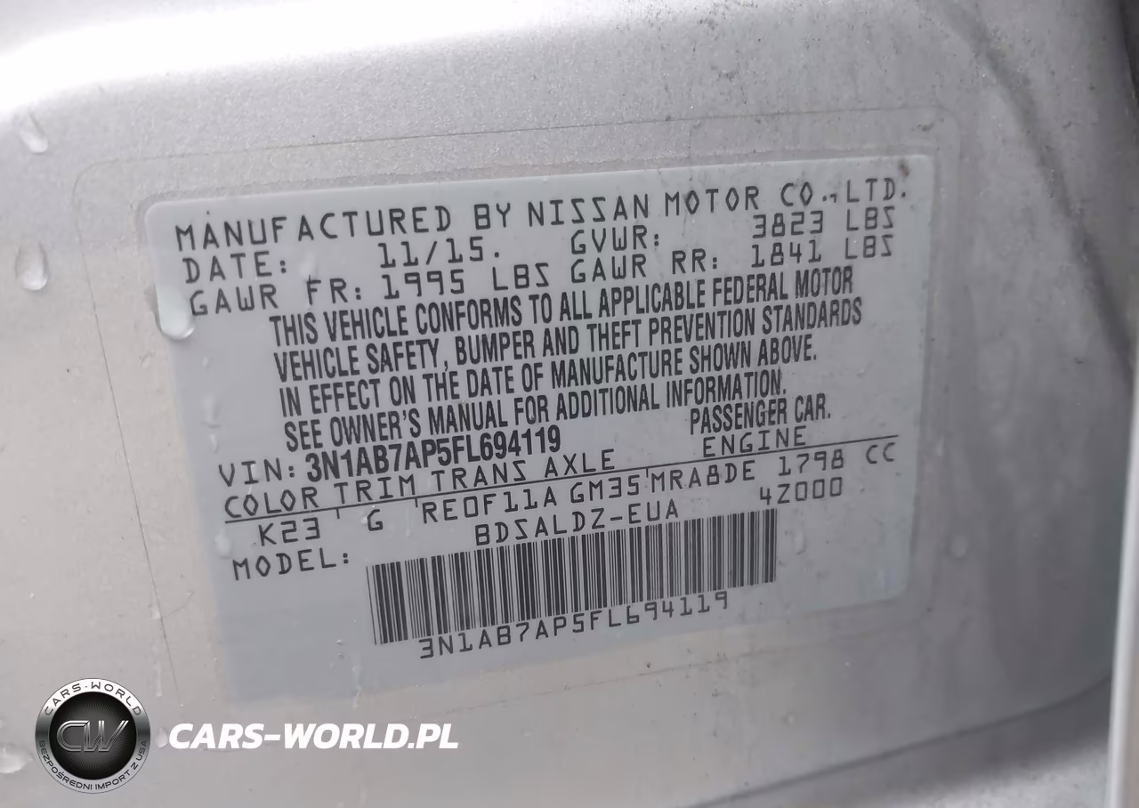 2015 Nissan Sentra Sv VIN:3N1AB7AP5FL694119 - 9