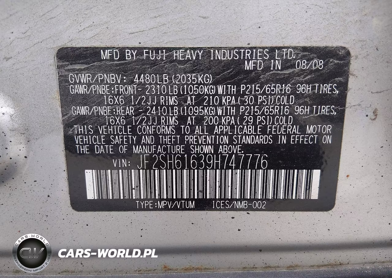 2009 Subaru Forester 2.5X VIN:JF2SH61639H747776 - 9