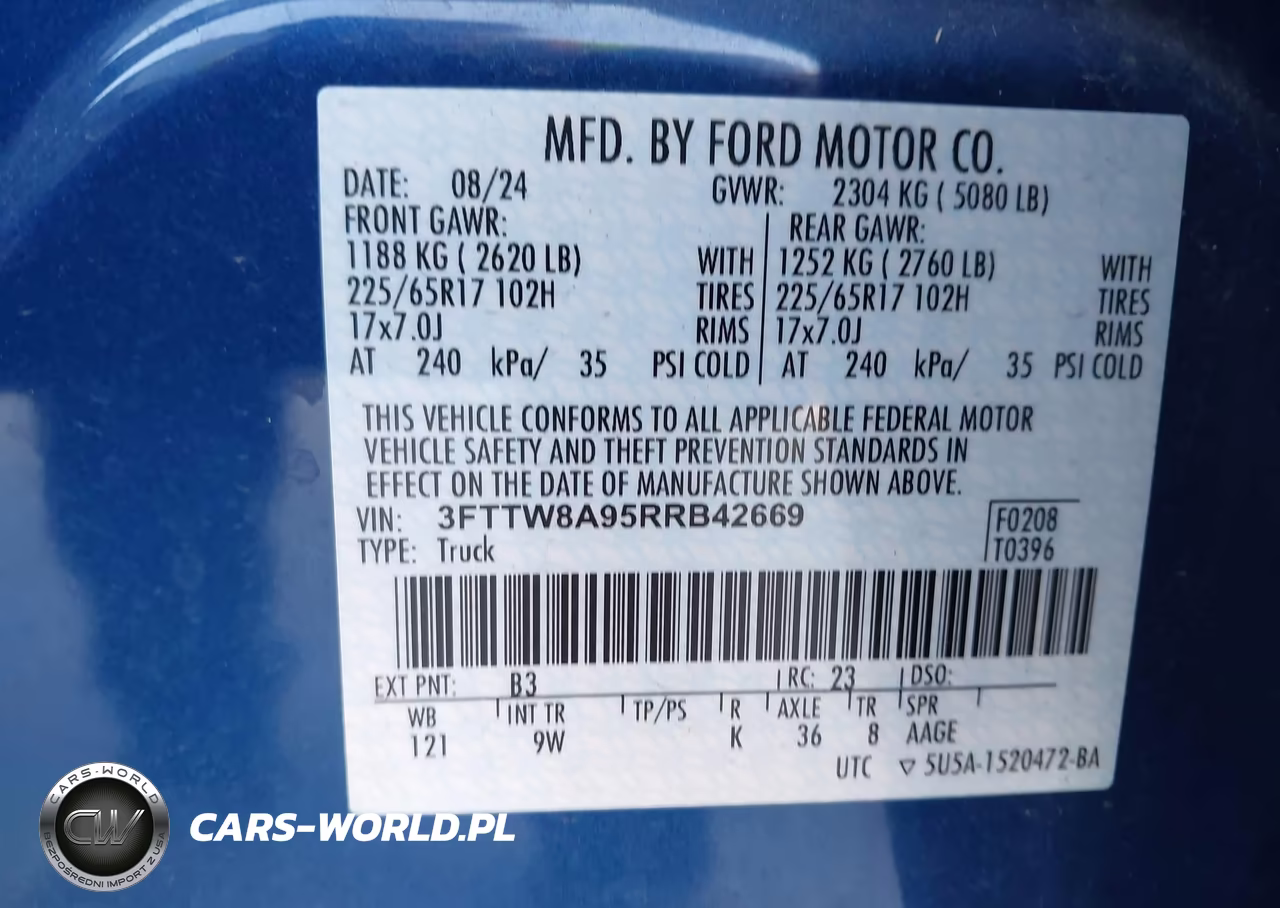2024 Ford Maverick Xl VIN:3FTTW8A95RRB42669 - 9