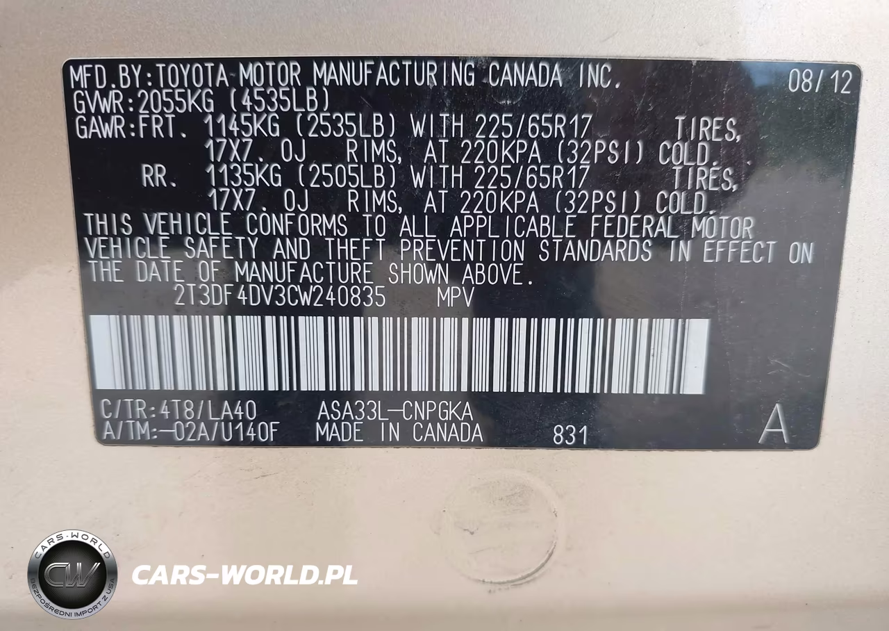 2012 Toyota Rav4 Limited VIN:2T3DF4DV3CW240835 - 9