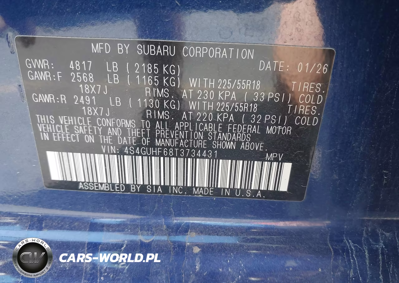 2026 Subaru Crosstrek Sport VIN:4S4GUHF68T3734431 - 9