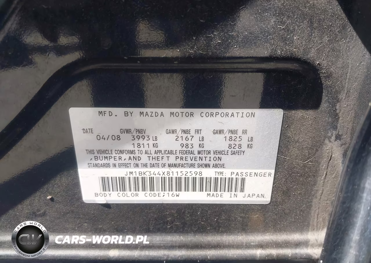 2008 Mazda Mazda3 S Sport VIN:JM1BK344X81152598 - 9
