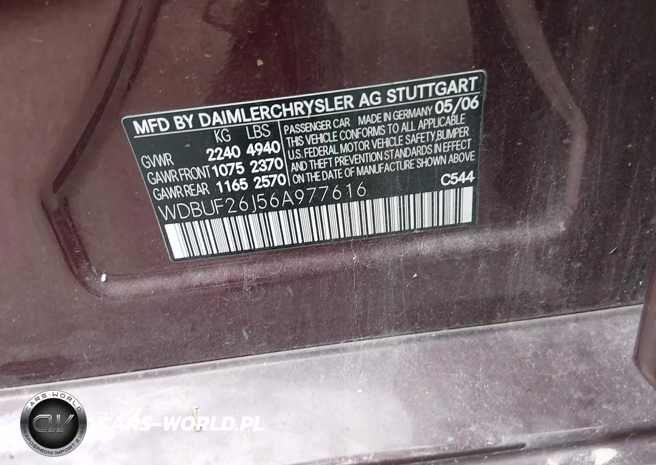 2006 Mercedes-Benz E 320 Cdi VIN:WDBUF26J56A977616 - 9
