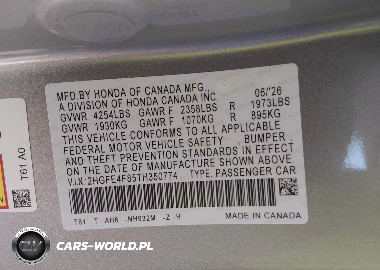 2026 Honda Civic Hybrid Sport-Sport Touring VIN:2HGFE4F85TH350774 - 9