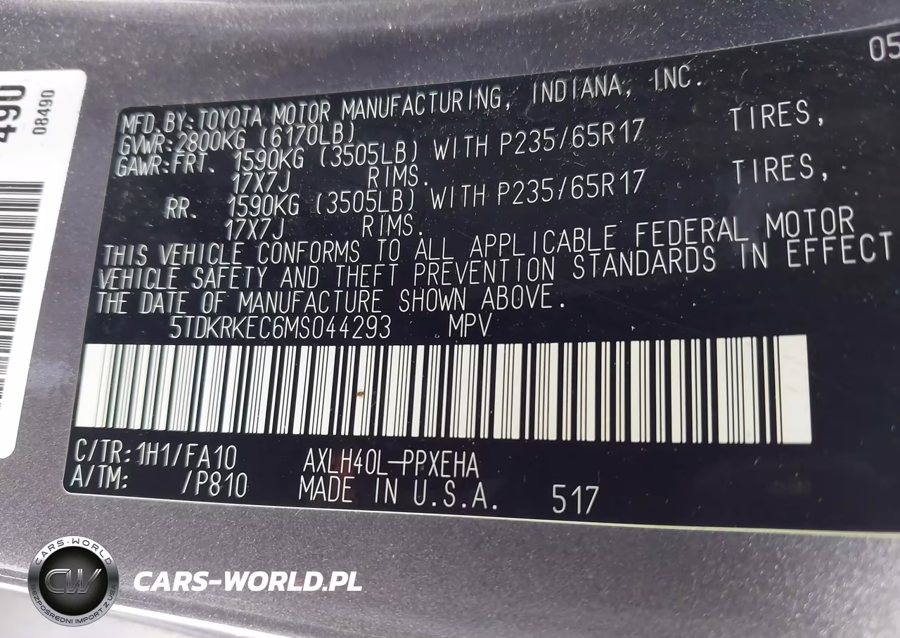 2021 Toyota Sienna Le VIN:5TDKRKEC6MS044293 - 9