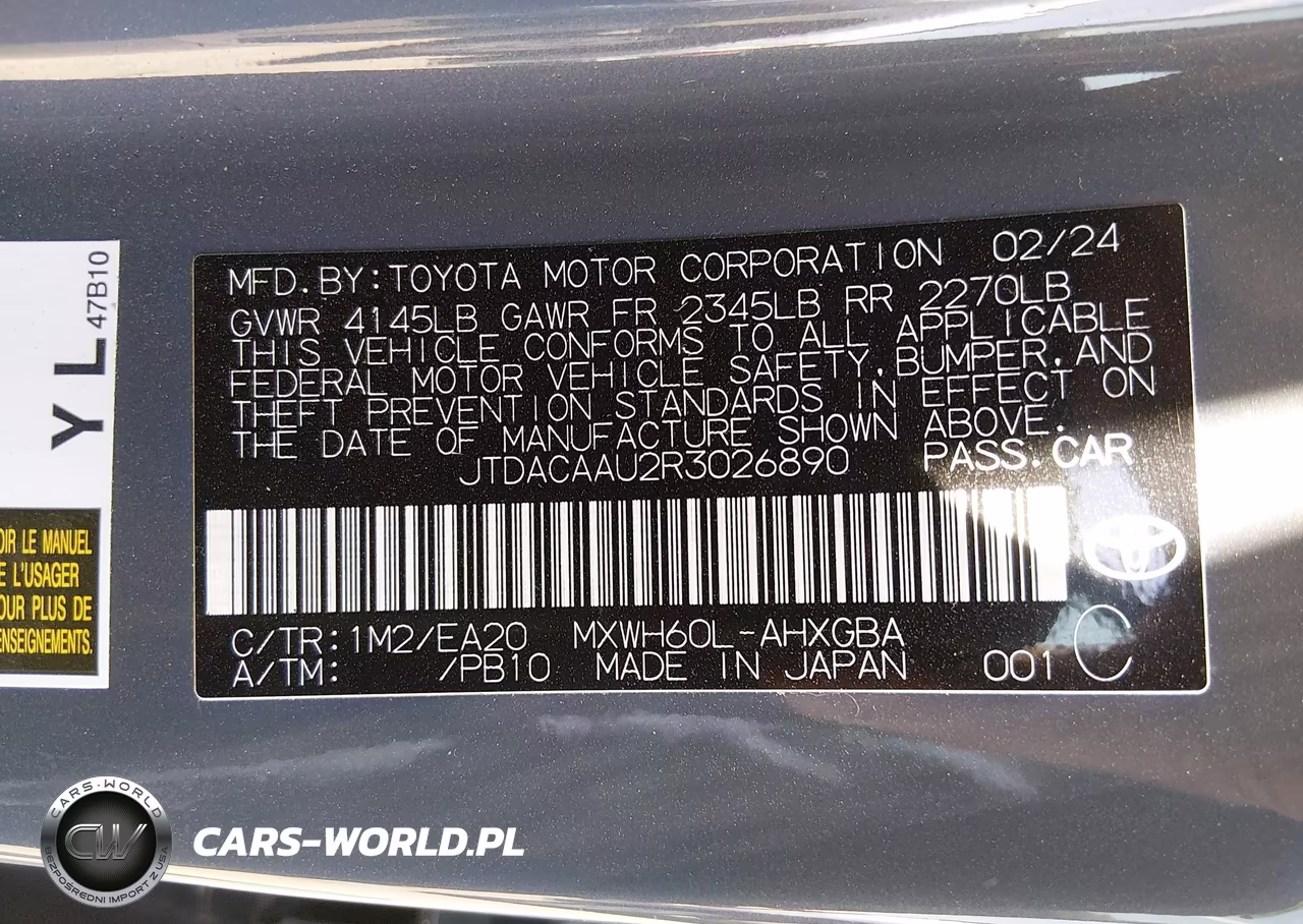 2024 Toyota Prius Xle VIN:JTDACAAU2R3026890 - 9