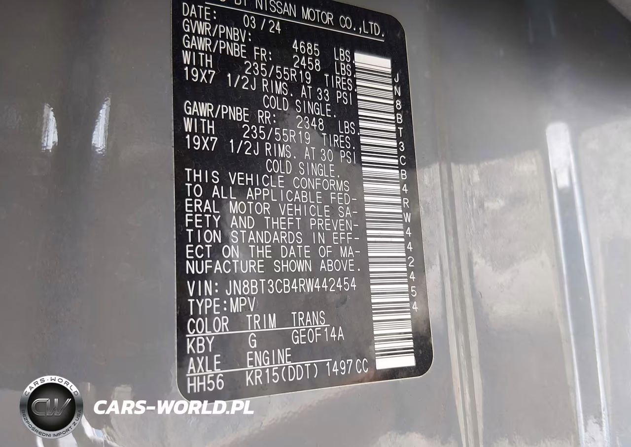 2024 Nissan Rogue Sl Intelligent Awd VIN:JN8BT3CB4RW442454 - 9