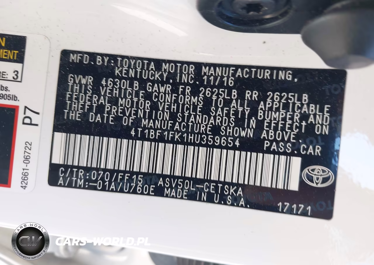 2017 Toyota Camry Se VIN:4T1BF1FK1HU359654 - 9