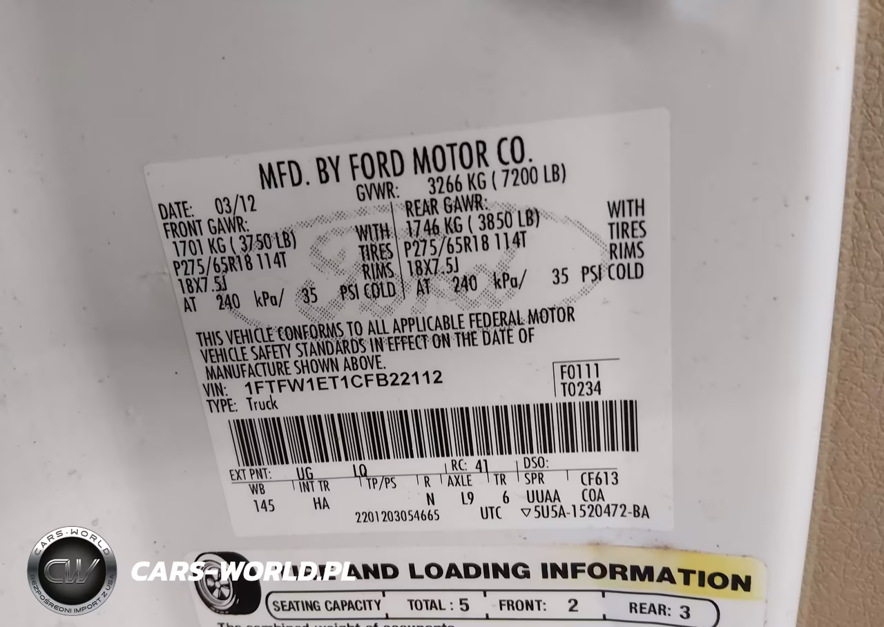 2012 Ford F-150 Lariat VIN:1FTFW1ET1CFB22112 - 9