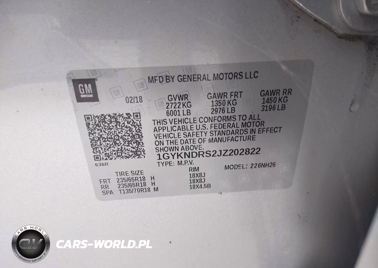 2018 Cadillac Xt5 Luxury VIN:1GYKNDRS2JZ202822 - 9
