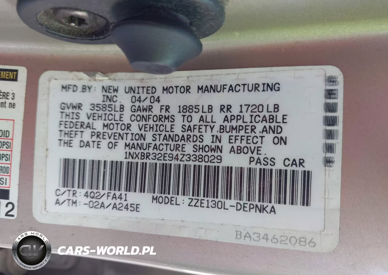 2004 Toyota Corolla Le VIN:1NXBR32E94Z338029 - 9