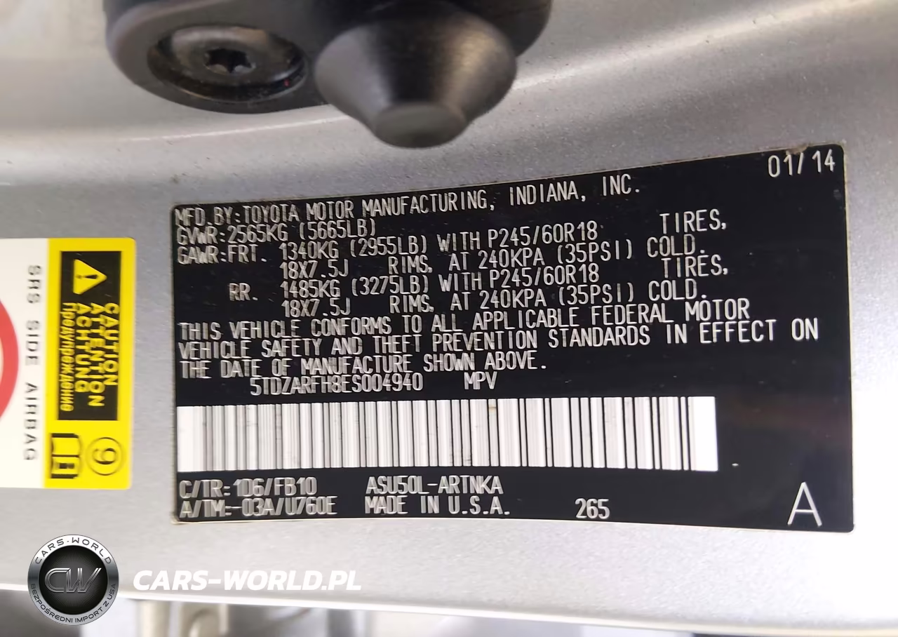 2014 Toyota Highlander Le VIN:5TDZARFH8ES004940 - 9