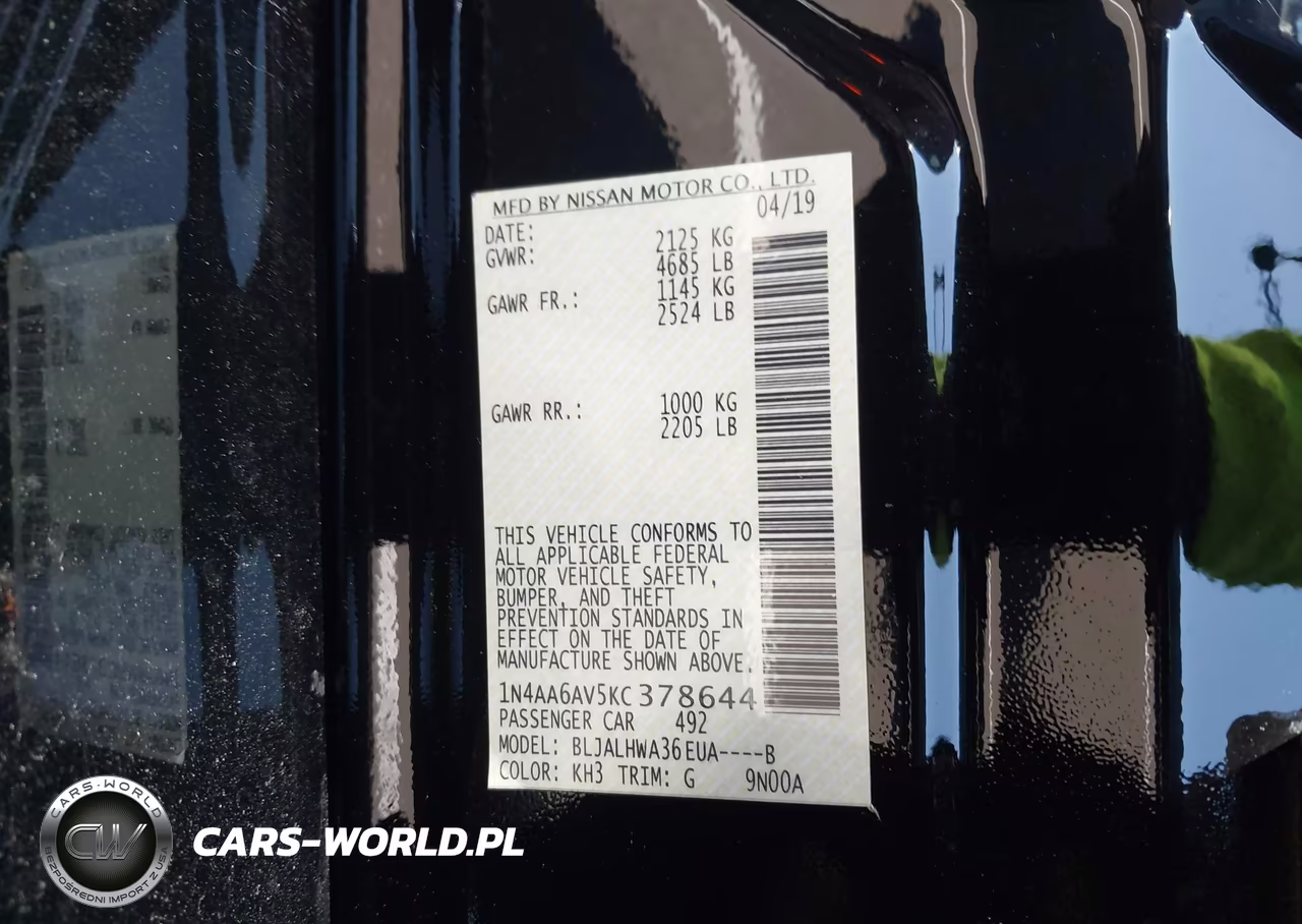 2019 Nissan Maxima 3.5 Platinum VIN:1N4AA6AV5KC378644 - 9