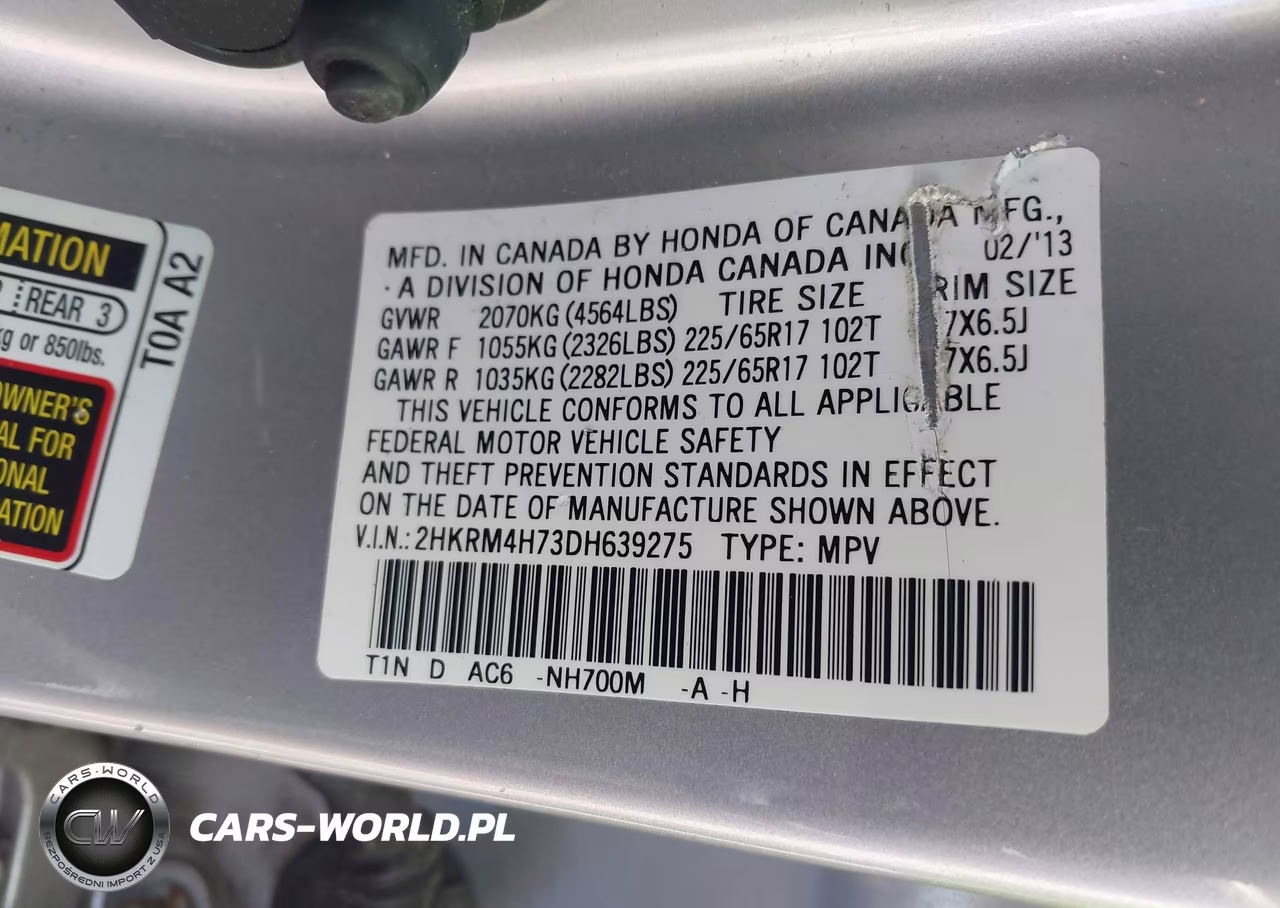 2013 Honda Cr-V Ex-L VIN:2HKRM4H73DH639275 - 9