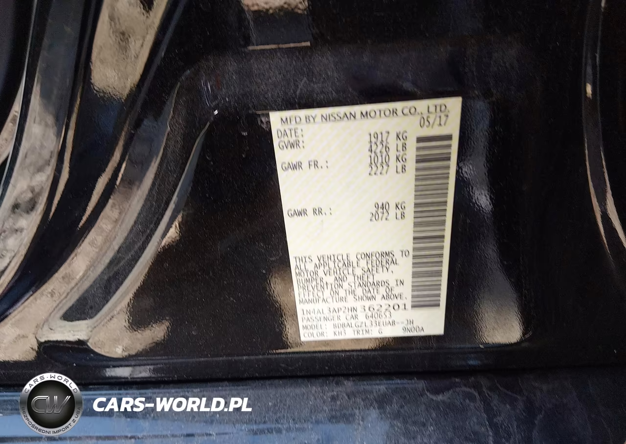 2017 Nissan Altima 2.5 S VIN:1N4AL3AP2HN362201 - 9