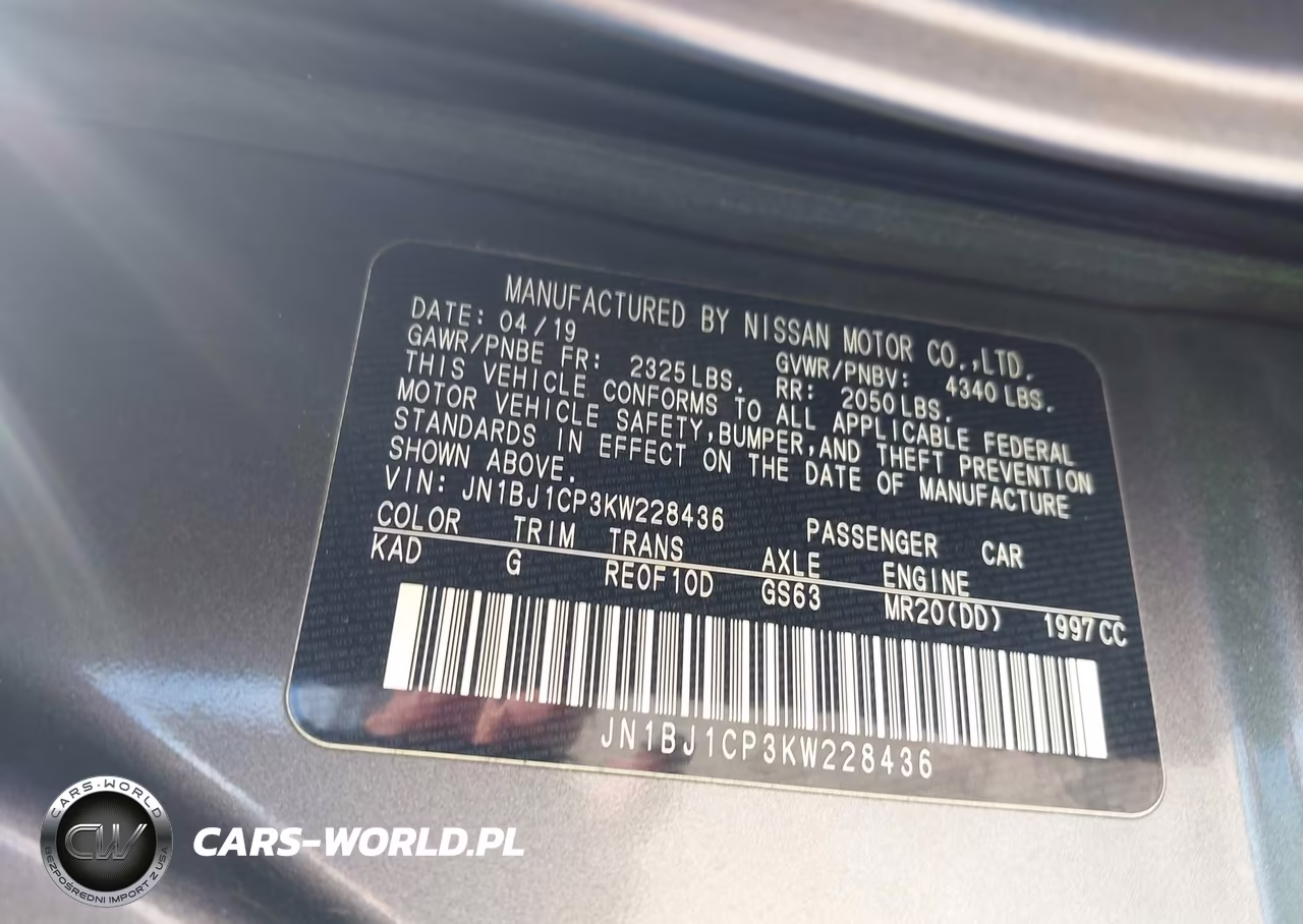 2019 Nissan Rogue Sport S VIN:JN1BJ1CP3KW228436 - 9