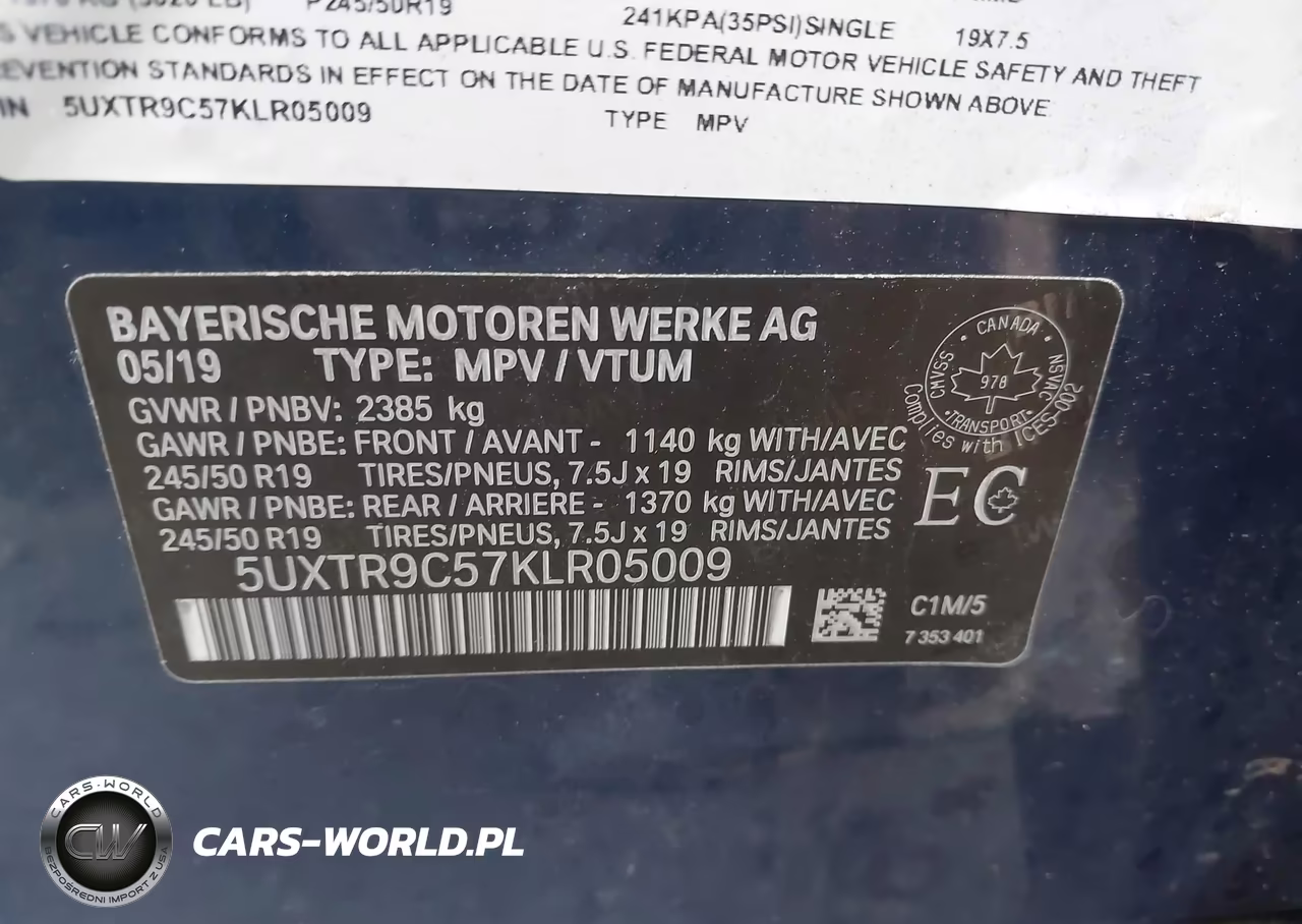 2019 BMW X3 xDrive30I VIN:5UXTR9C57KLR05009 - 9