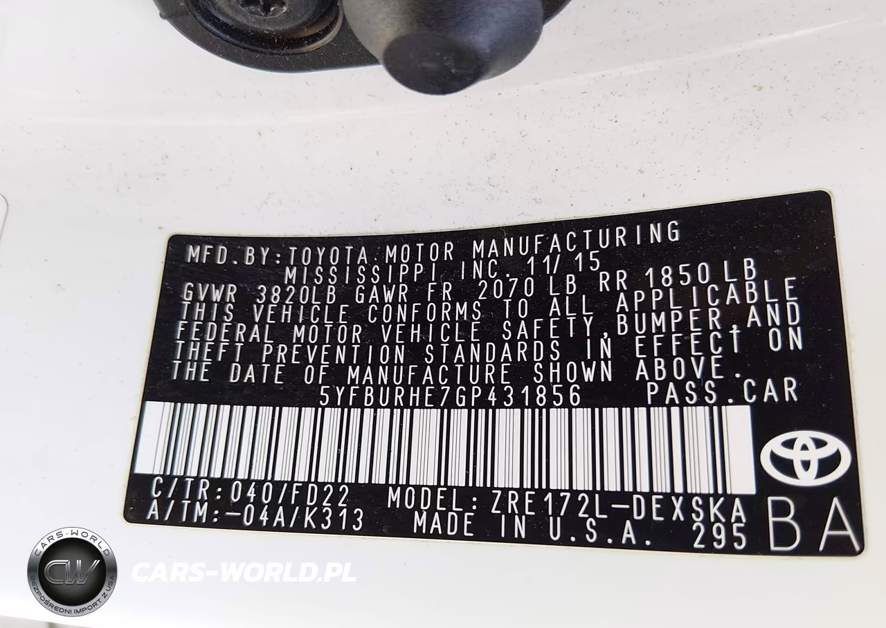 2016 Toyota Corolla S Plus VIN:5YFBURHE7GP431856 - 9