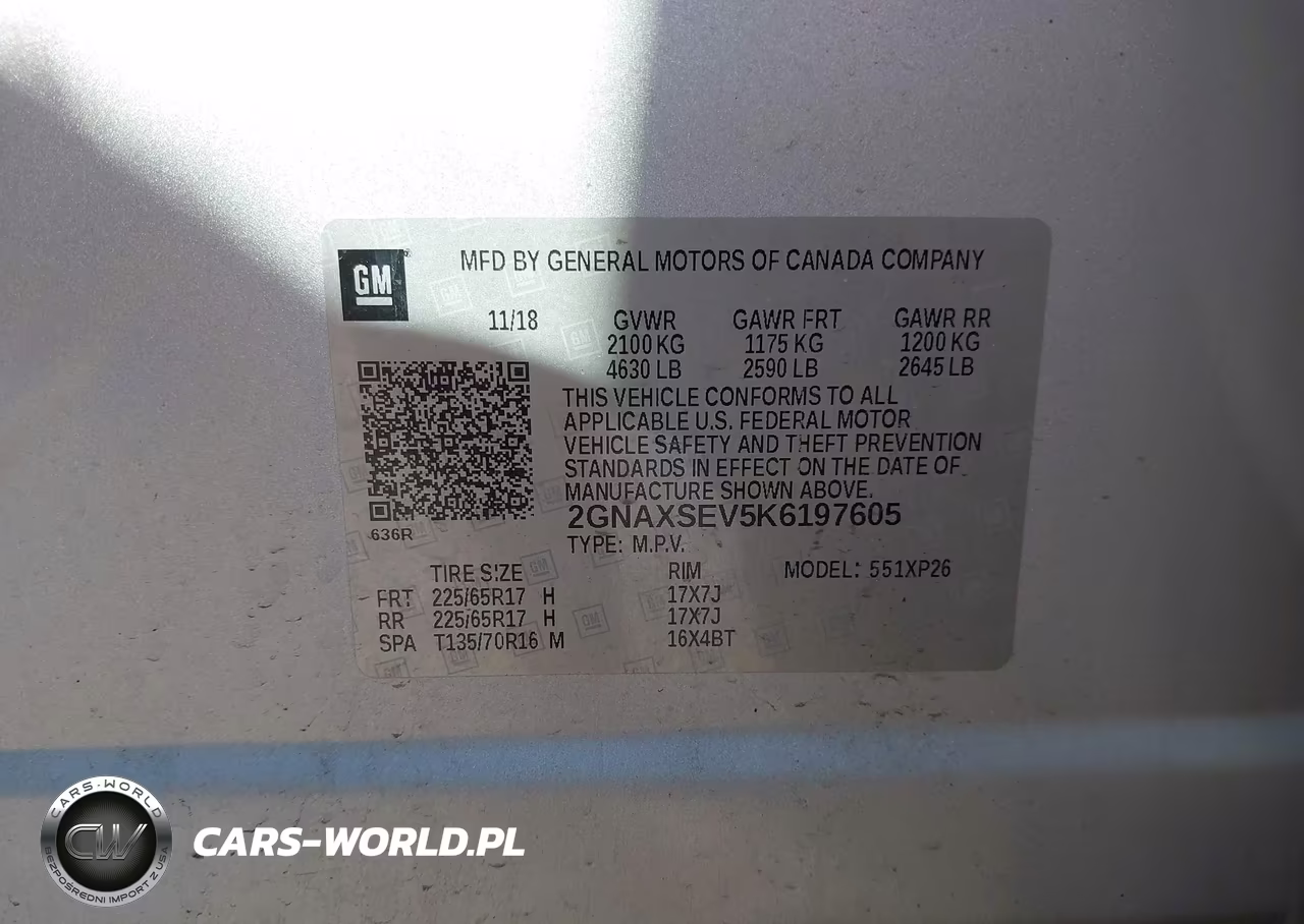 2019 Chevrolet Equinox Ls VIN:2GNAXSEV5K6197605 - 9