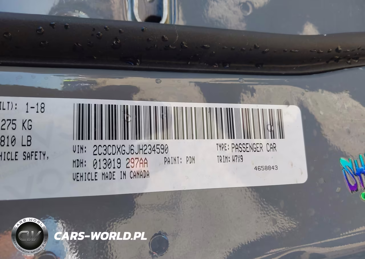 2018 Dodge Charger R-T Scat Pack Rwd VIN:2C3CDXGJ6JH234590 - 9