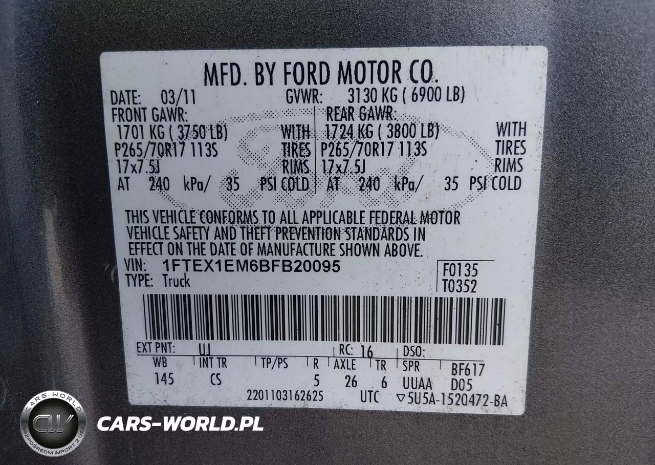 2011 Ford F-150 Stx VIN:1FTEX1EM6BFB20095 - 9