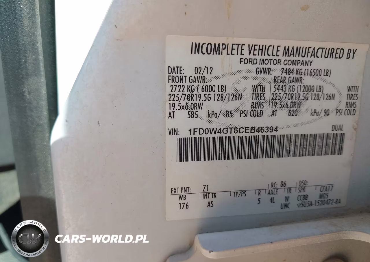 2012 Ford F-450 Chassis Xl VIN:1FD0W4GT6CEB46394 - 9