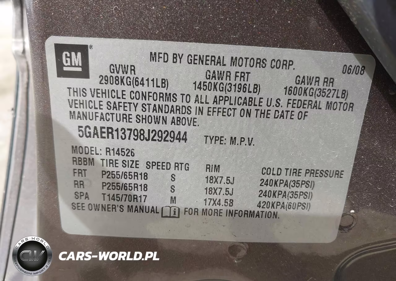 2008 Buick Enclave Cx VIN:5GAER13798J292944 - 9