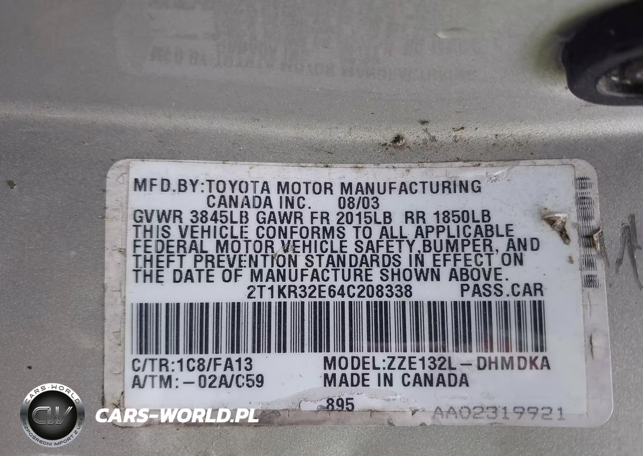 2004 Toyota Matrix Standard VIN:2T1KR32E64C208338 - 9