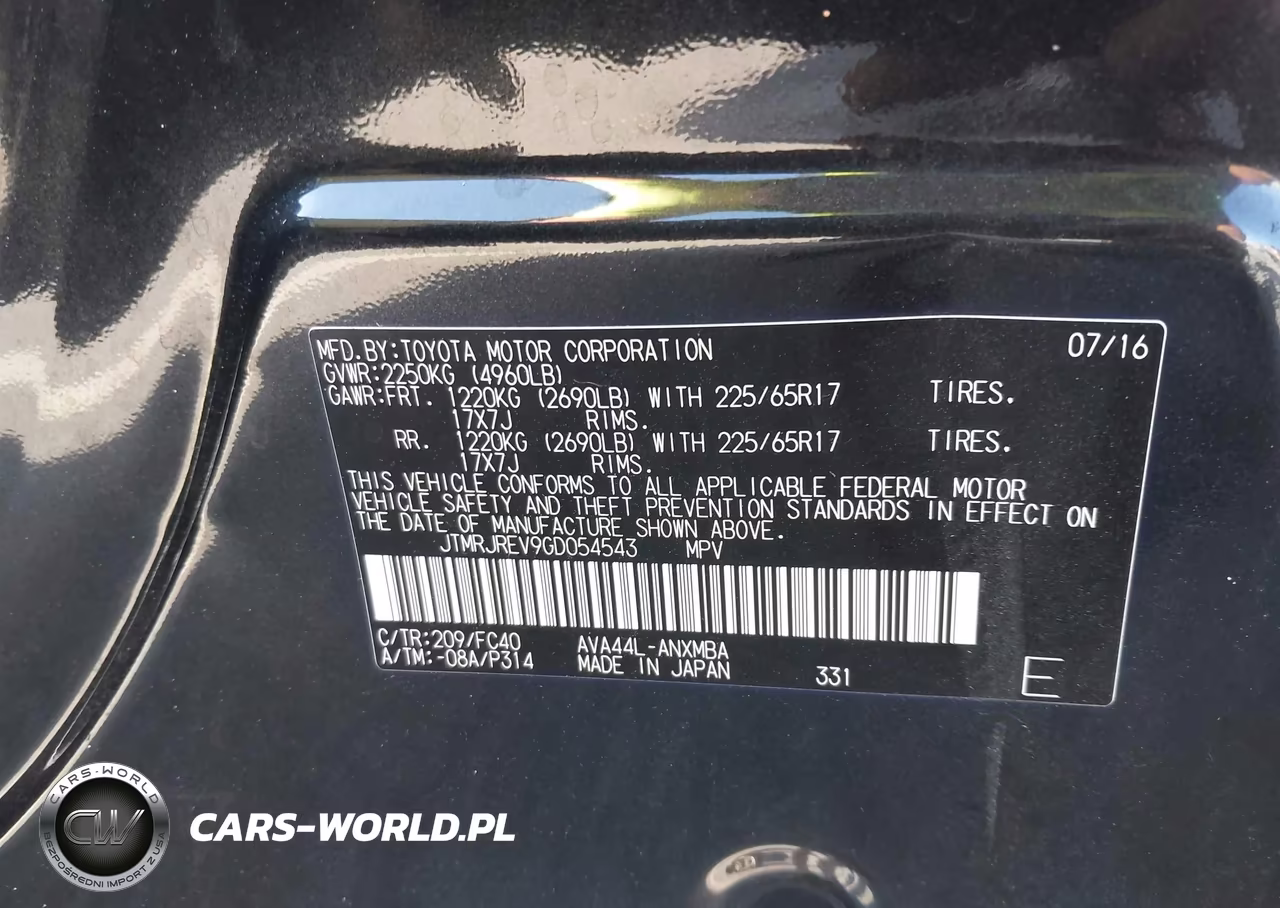 2016 Toyota Rav4 Hybrid Xle VIN:JTMRJREV9GD054543 - 9