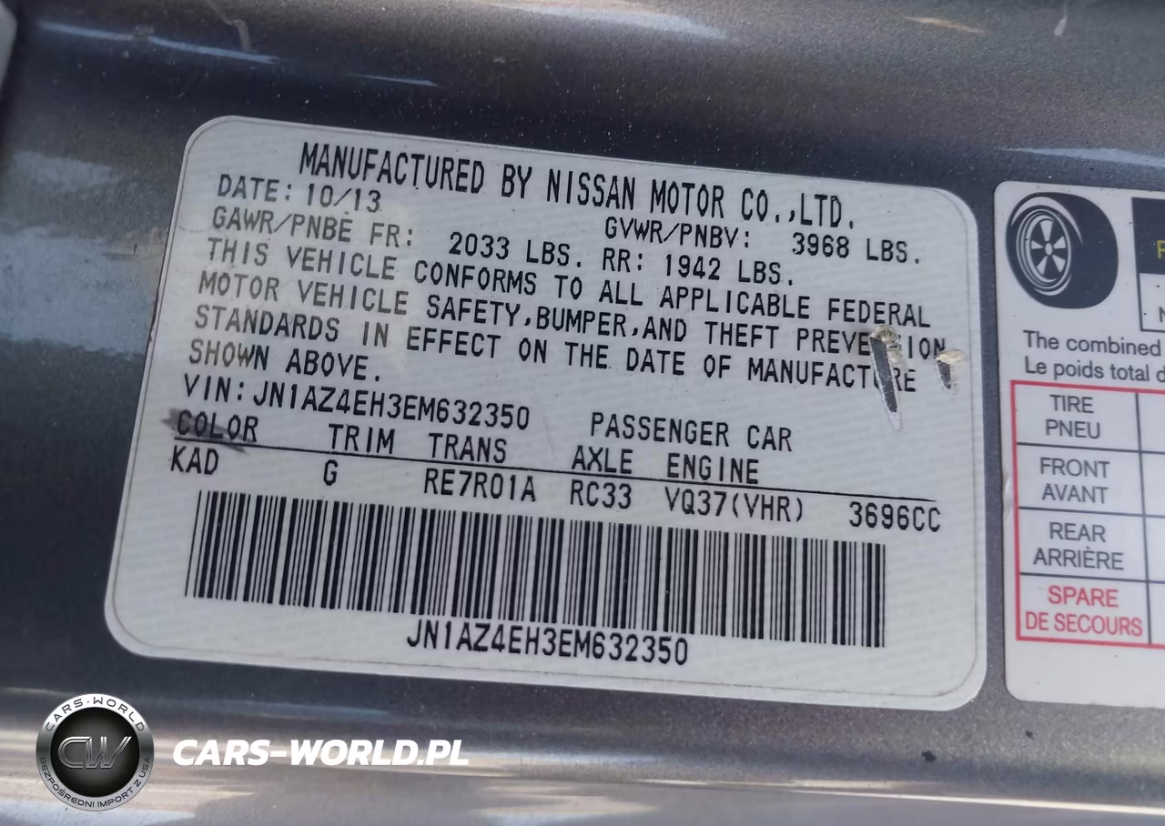 2014 Nissan 370Z Touring VIN:JN1AZ4EH3EM632350 - 9