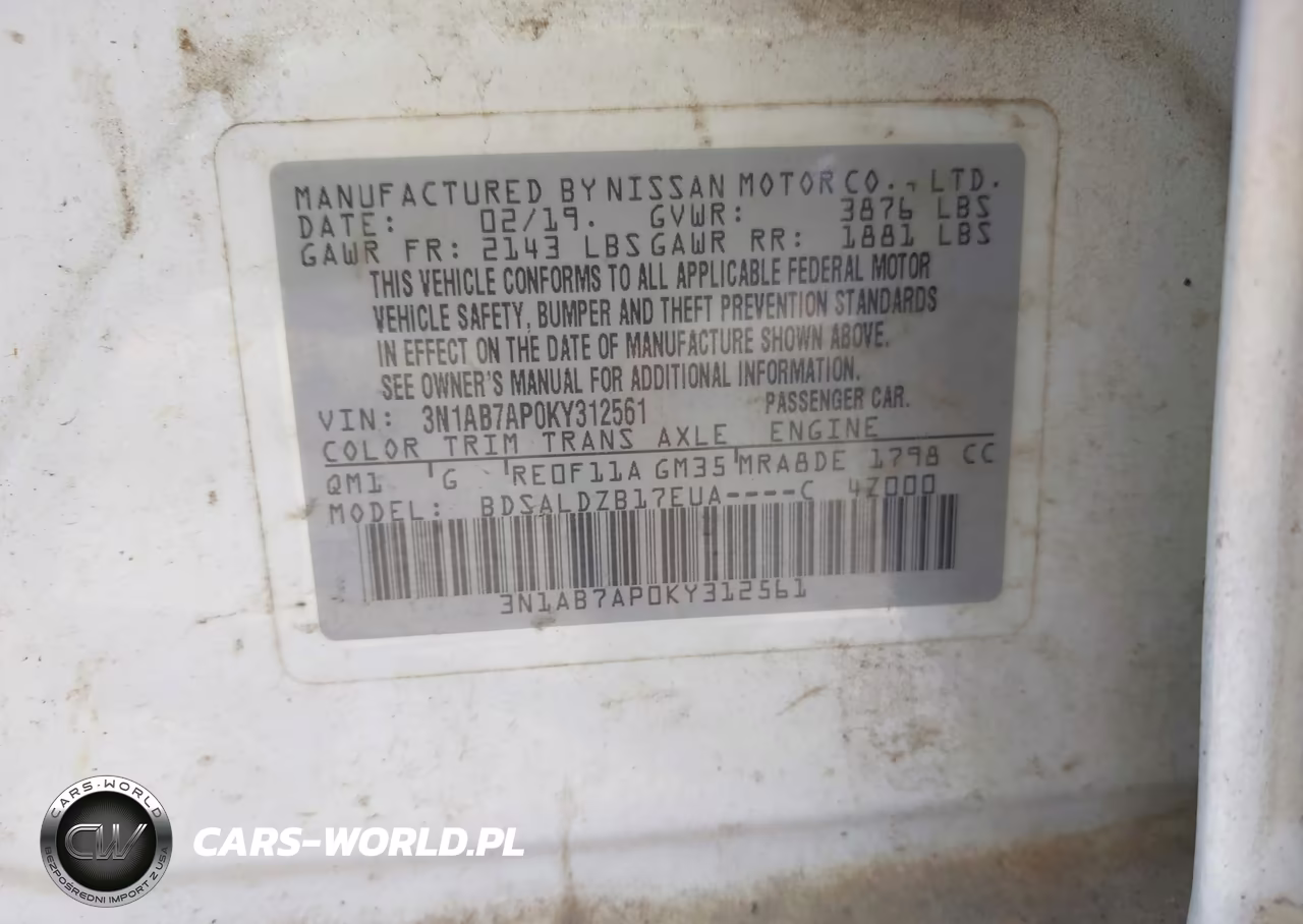2019 Nissan Sentra Sv VIN:3N1AB7AP0KY312561 - 9