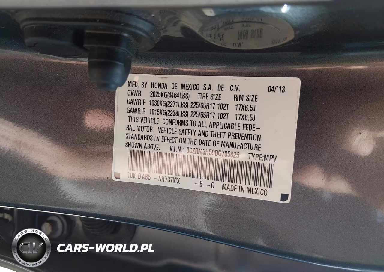 2013 Honda Cr-V Ex VIN:3CZRM3H59DG705825 - 9