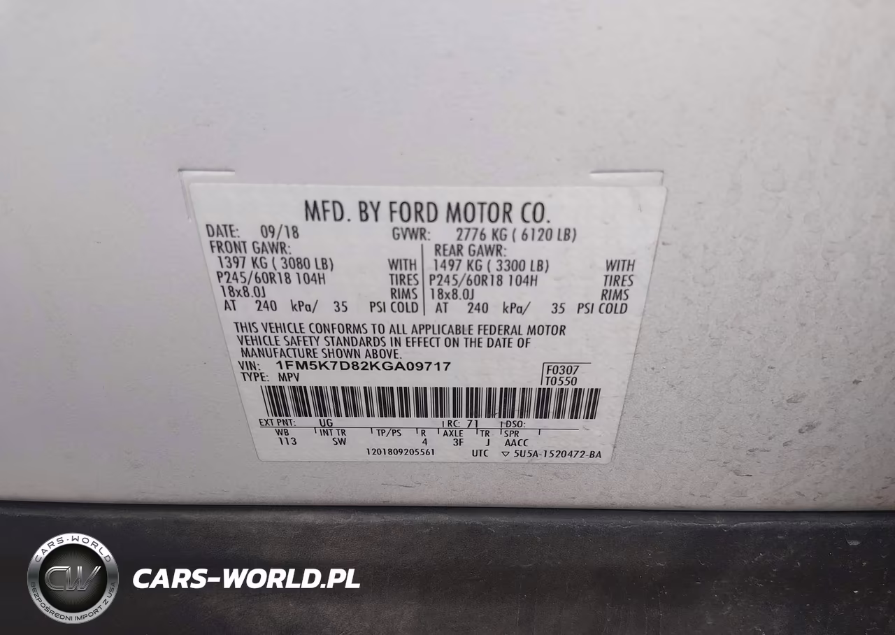 2019 Ford Explorer Xlt VIN:1FM5K7D82KGA09717 - 9