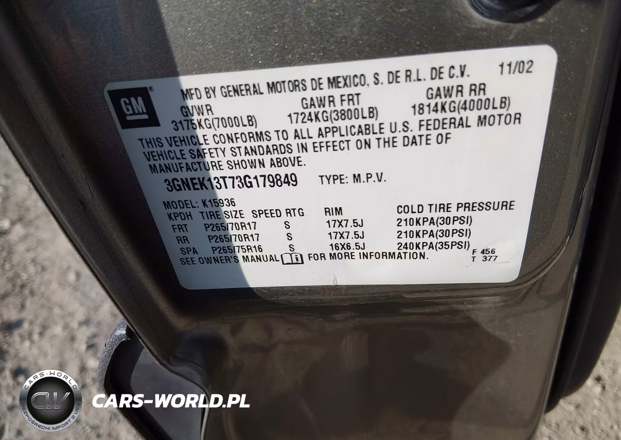 2003 Chevrolet Avalanche 1500 VIN:3GNEK13T73G179849 - 9