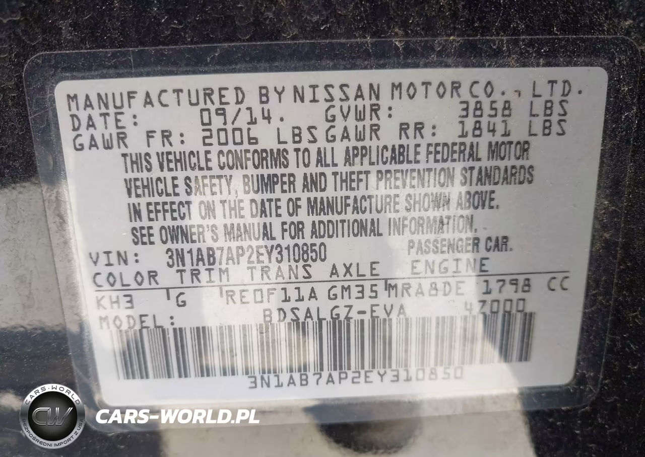 2014 Nissan Sentra Sl VIN:3N1AB7AP2EY310850 - 9