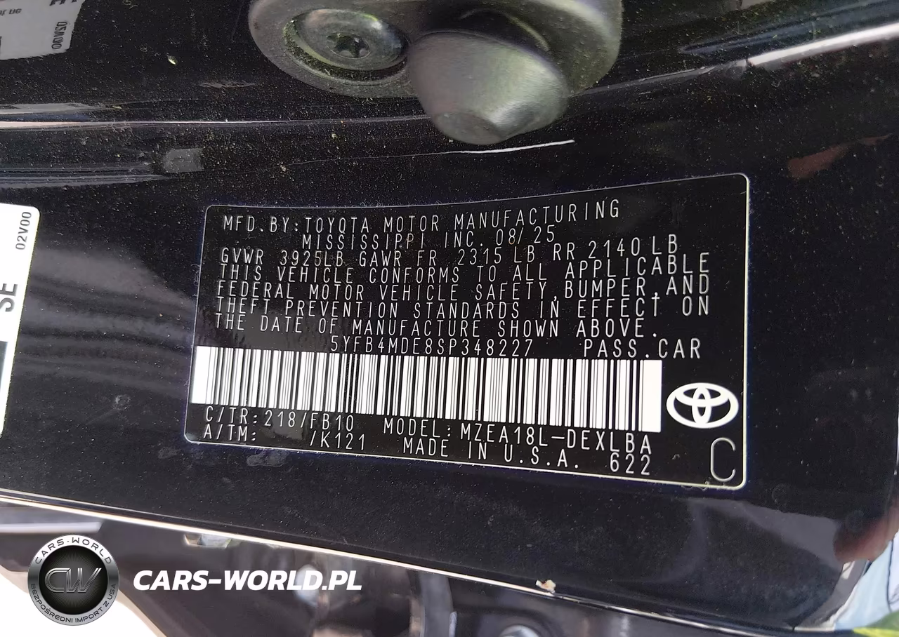 2025 Toyota Corolla Le VIN:5YFB4MDE8SP348227 - 9