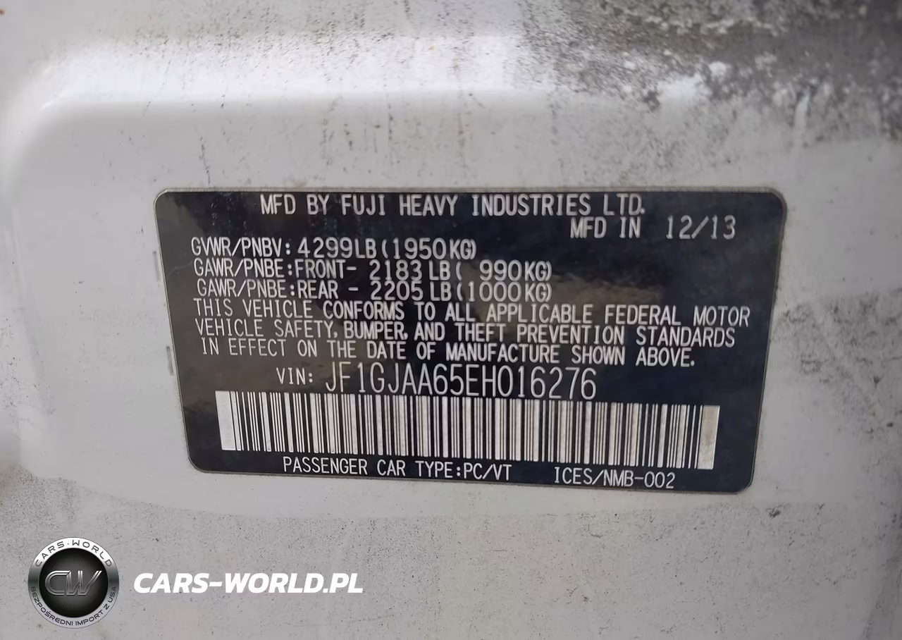 2014 Subaru Impreza 2.0I VIN:JF1GJAA65EH016276 - 9