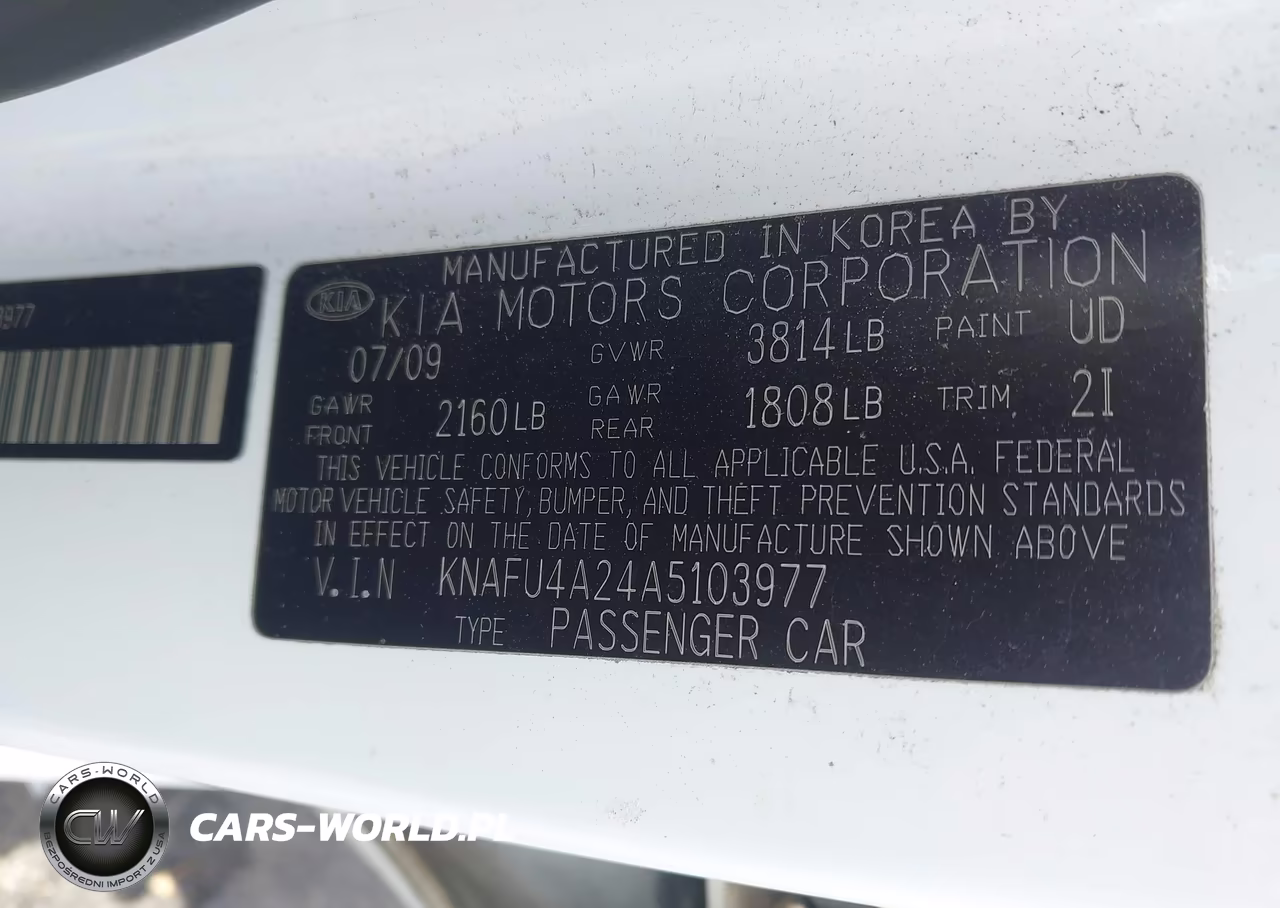 2010 Kia Forte Ex VIN:KNAFU4A24A5103977 - 9