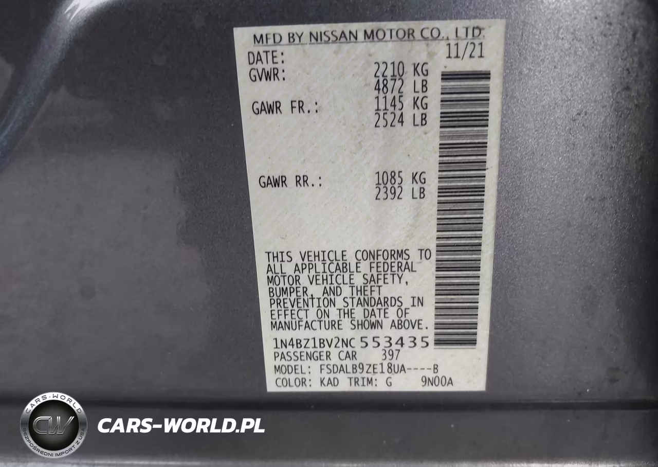 2022 Nissan Leaf S Plus 62 Kwh VIN:1N4BZ1BV2NC553435 - 9