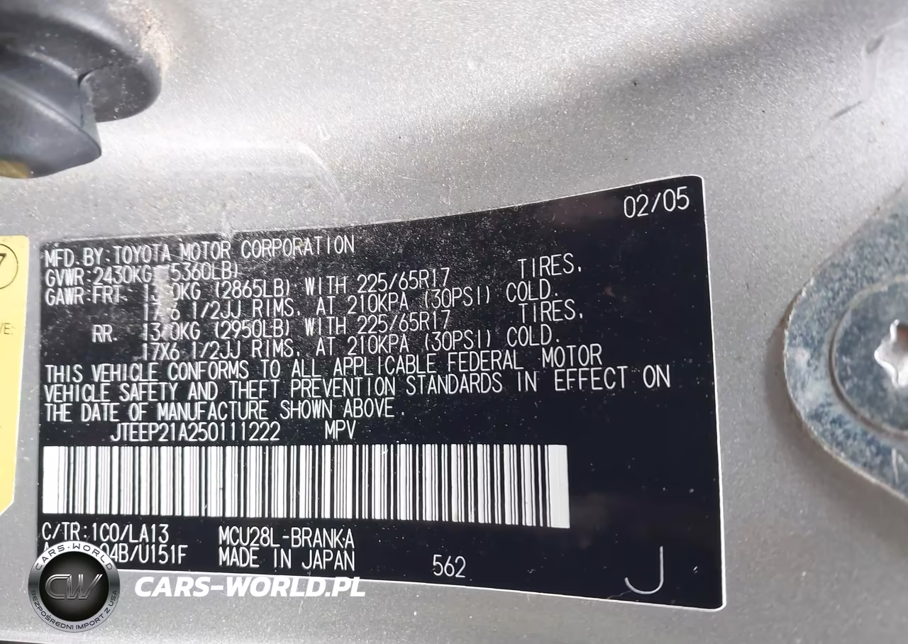2005 Toyota Highlander Limited V6 VIN:JTEEP21A250111222 - 9