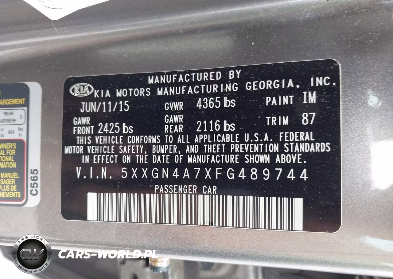 2015 Kia Optima Ex VIN:5XXGN4A7XFG489744 - 9