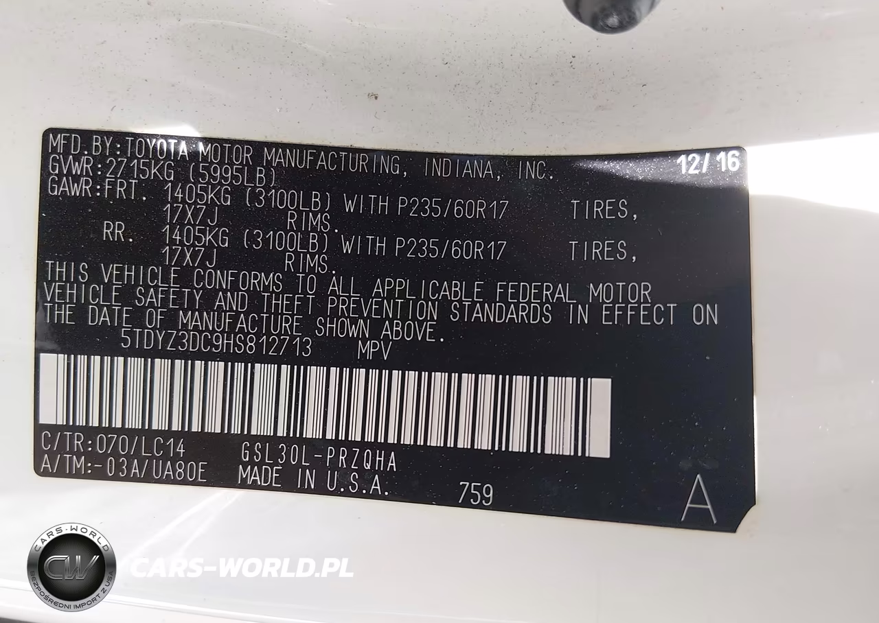 2017 Toyota Sienna Xle 8 Passenger VIN:5TDYZ3DC9HS812713 - 9