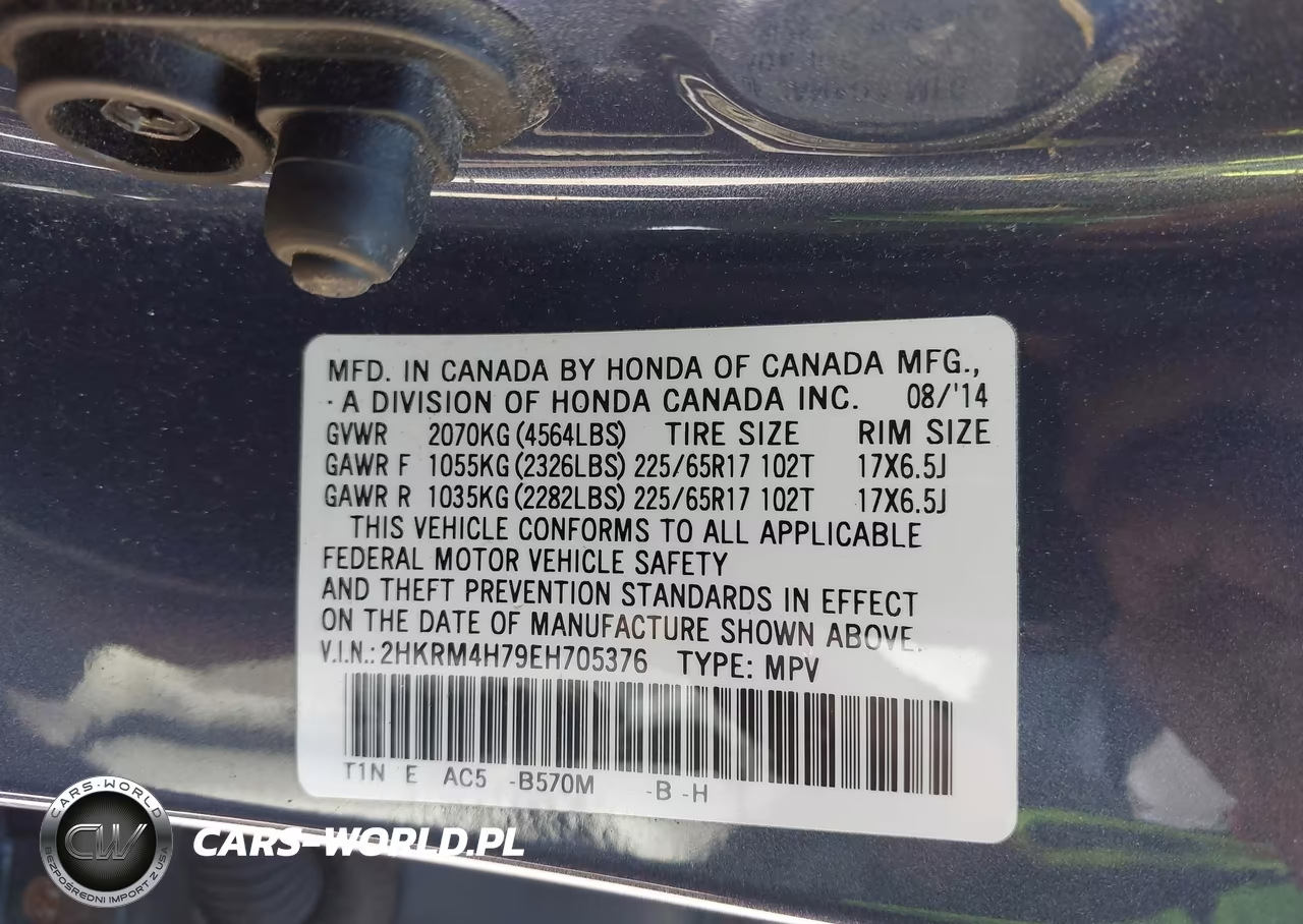 2014 Honda Cr-V Ex-L VIN:2HKRM4H79EH705376 - 9