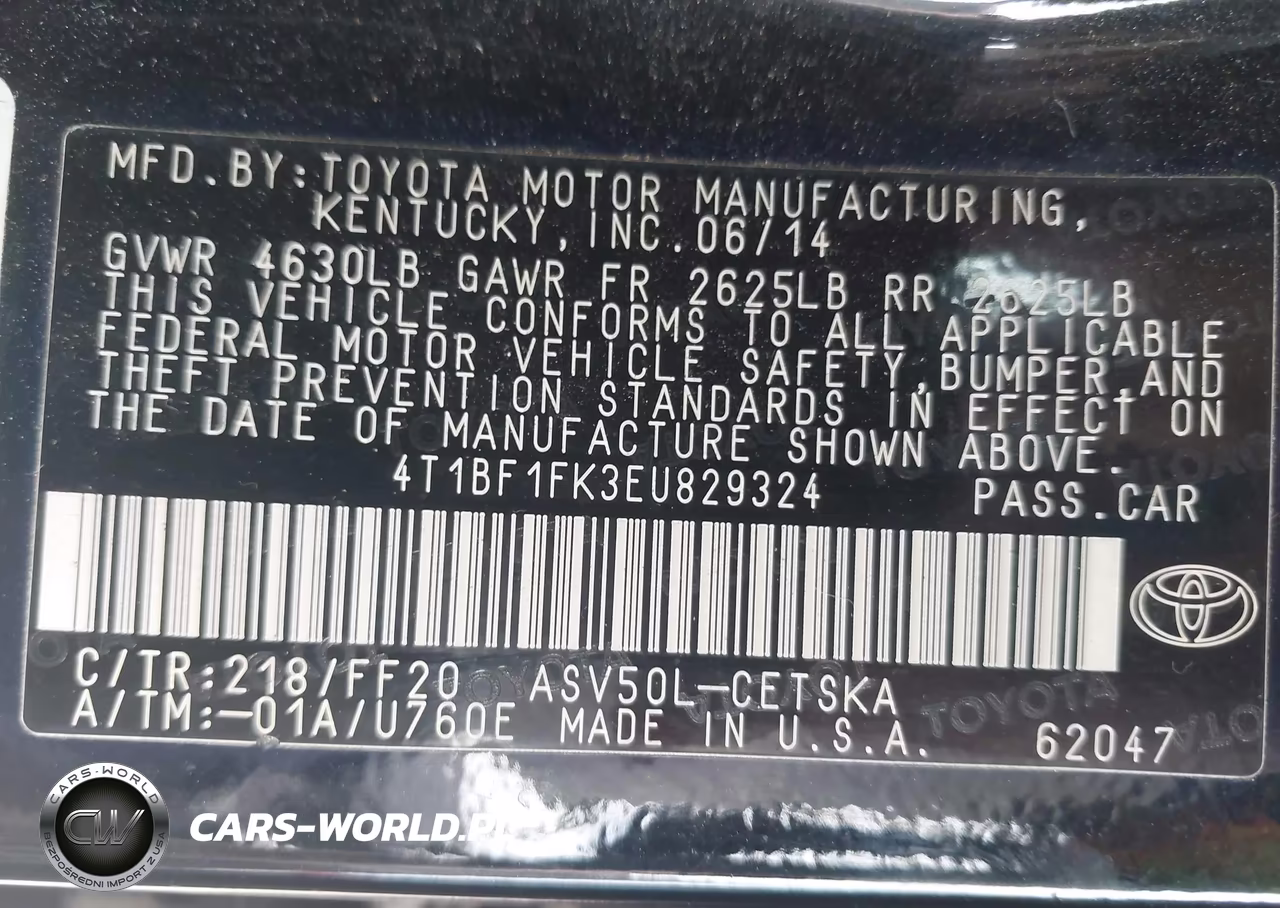 2014 Toyota Camry Se VIN:4T1BF1FK3EU829324 - 9