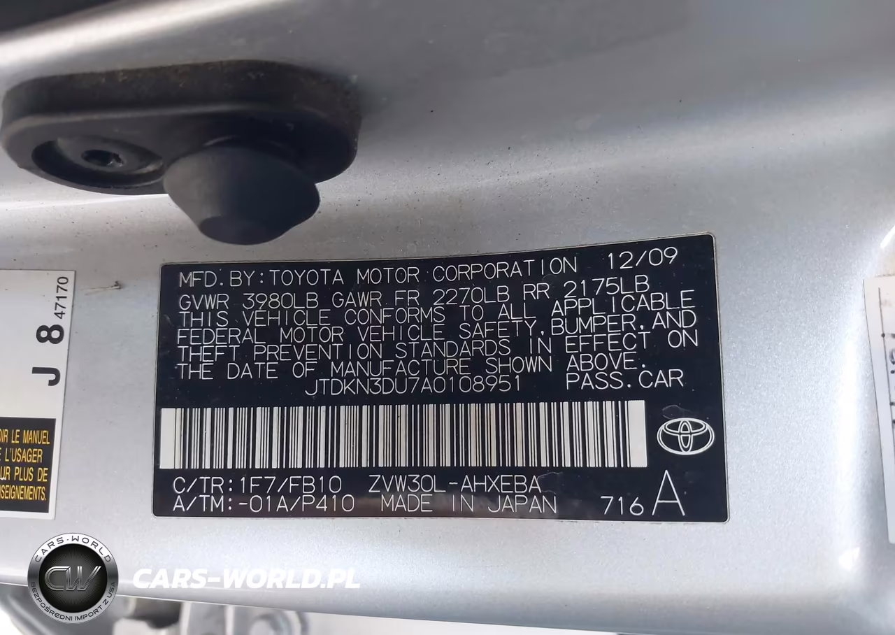 2010 Toyota Prius Iii VIN:JTDKN3DU7A0108951 - 9